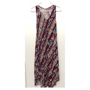 burgundy sleeveless dress